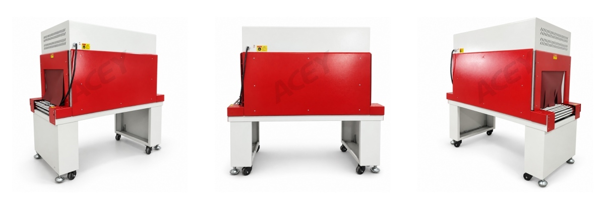 ACEY-HSM5035 Automatic Heat Shrink Tunnel Packaging Machine — front view showing control panel and conveyor entrance